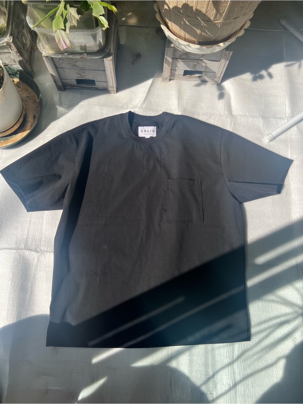 Solid HOMME oversized Black t shirt